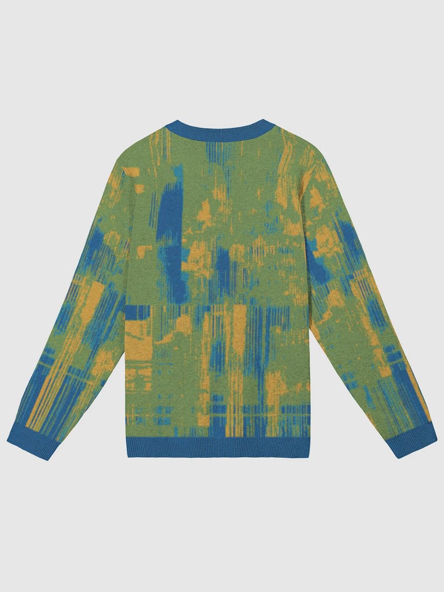 Green Glitch Jacquard Knit Crewneck Sweater product image (2)