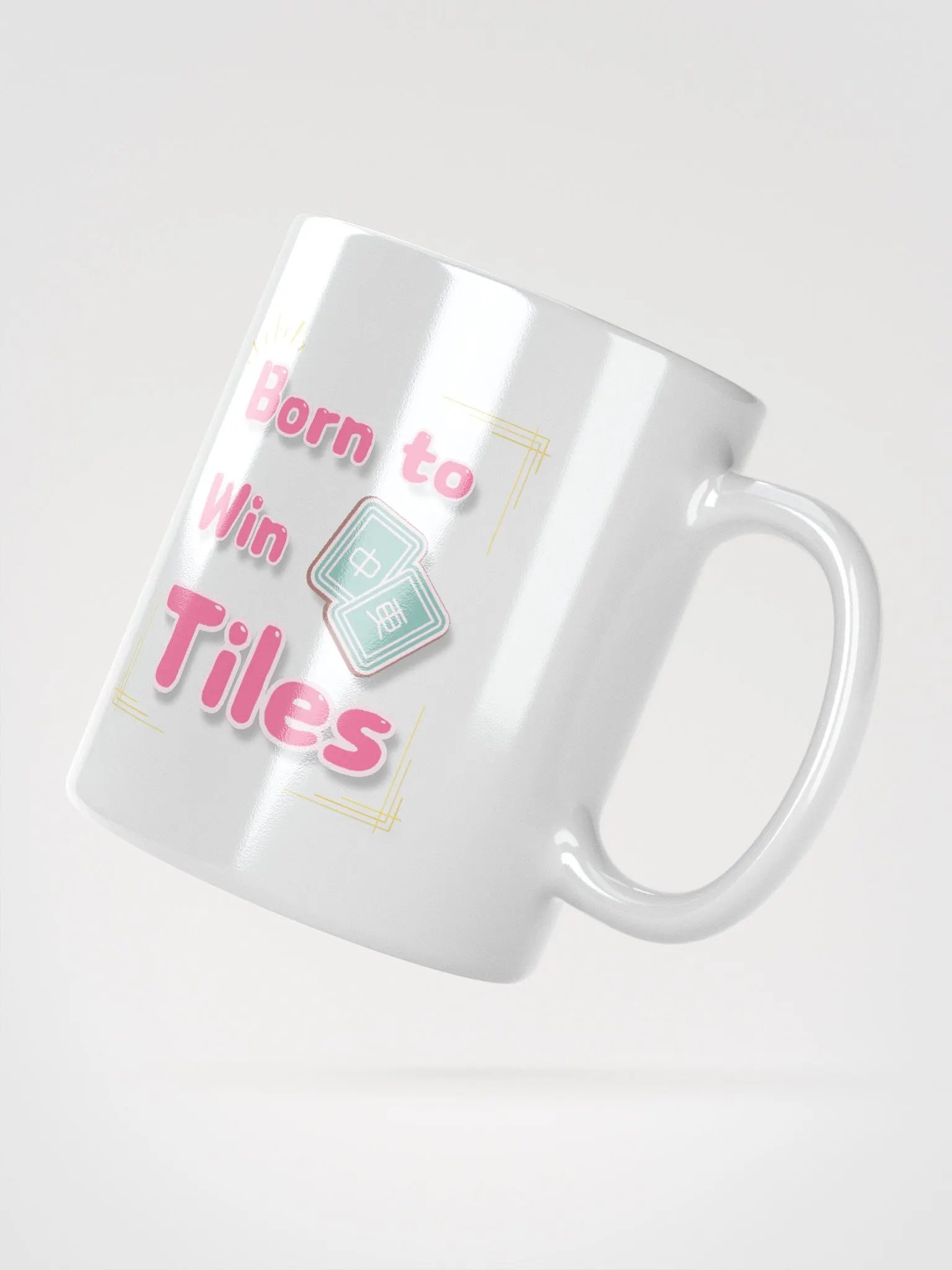 Funny mahjong_born to win tiles white coffee mug product image (3)