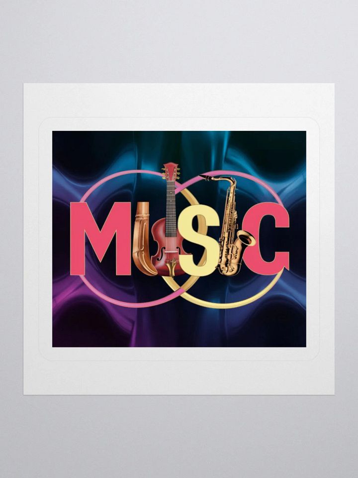 Vibrant Music Guitar and Saxophone Sticker - Colorful Decal for Music Lovers product image (1)