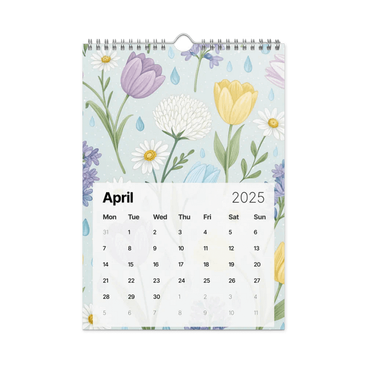 SEAMLESS FLORAL PATTERN WALL CALENDAR 2025 product image (1)