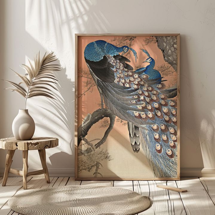 Two Peacocks on Tree Branch (1900 - 1930) by Ohara Koson product image (2)
