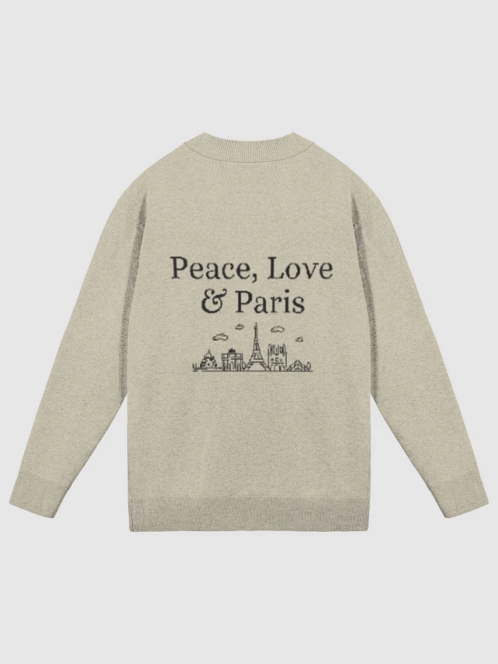 Peace, Love and Paris with Monuments Parisian Chic Knitted Cardigan | Beige product image (1)