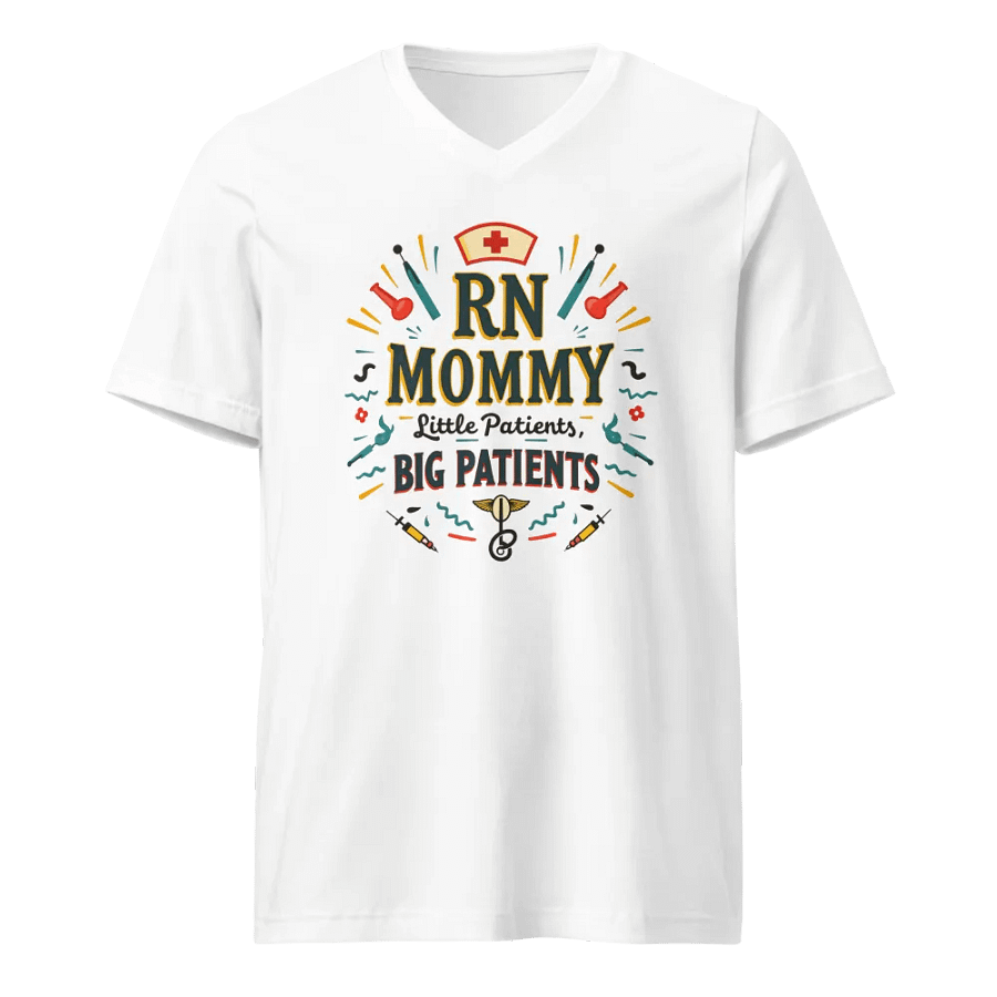 RN MOMMY Little Patients BIG PATIENTS V-Neck Tee product image (1)