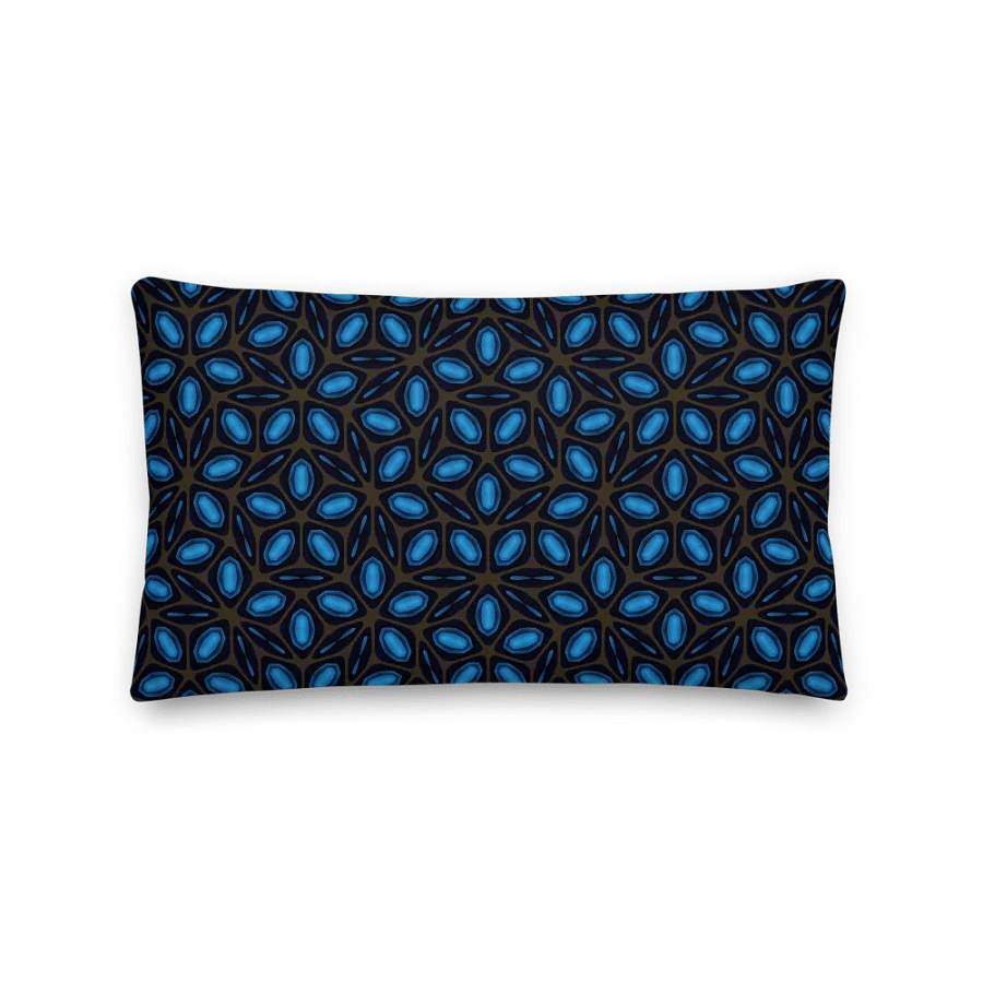 Midnight Blue & Brown Geometric Premium Throw Pillow – Modern Accent Design product image (2)