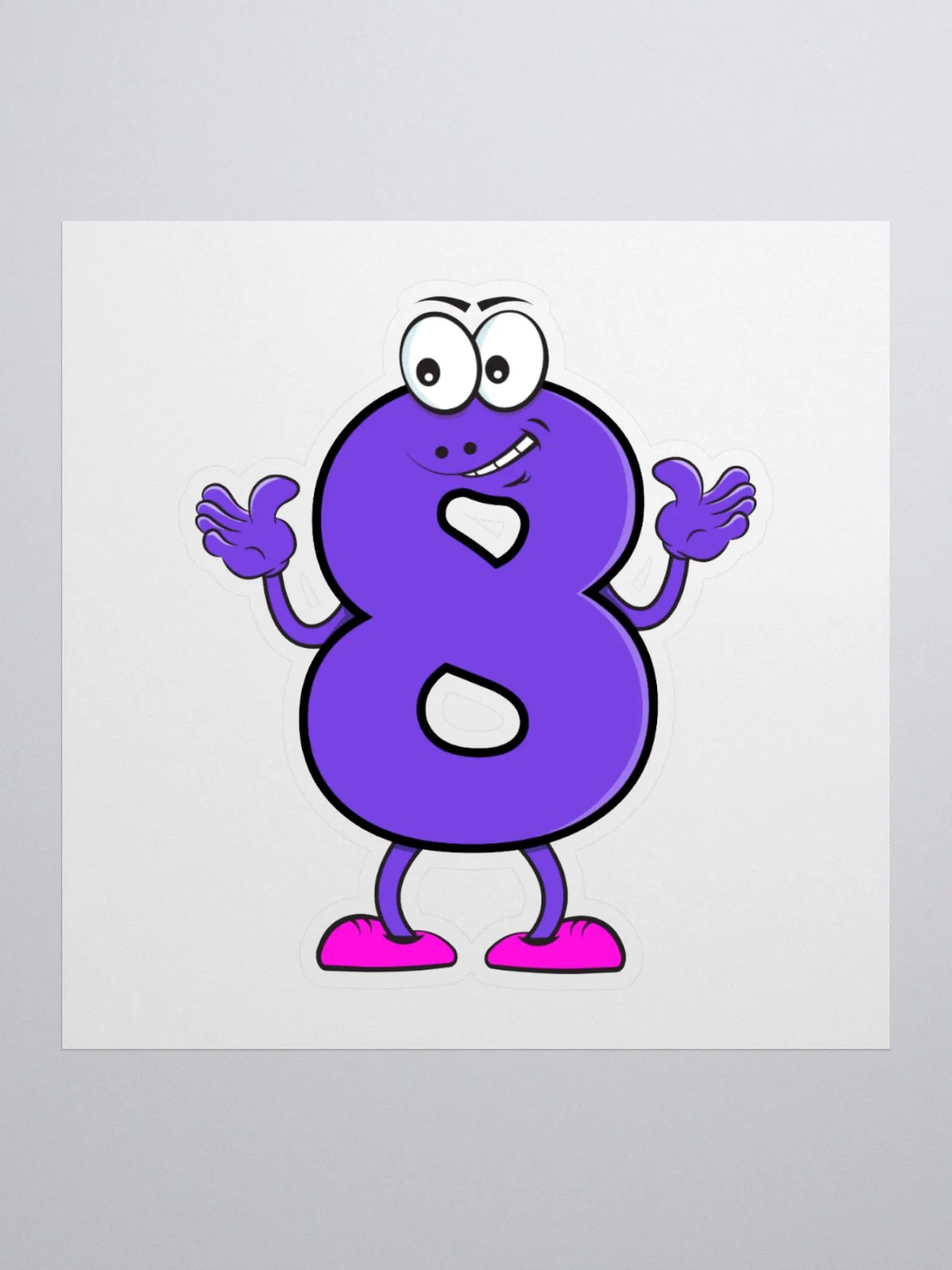 NUMBER 8 THUMBS-UP STICKER product image (1)