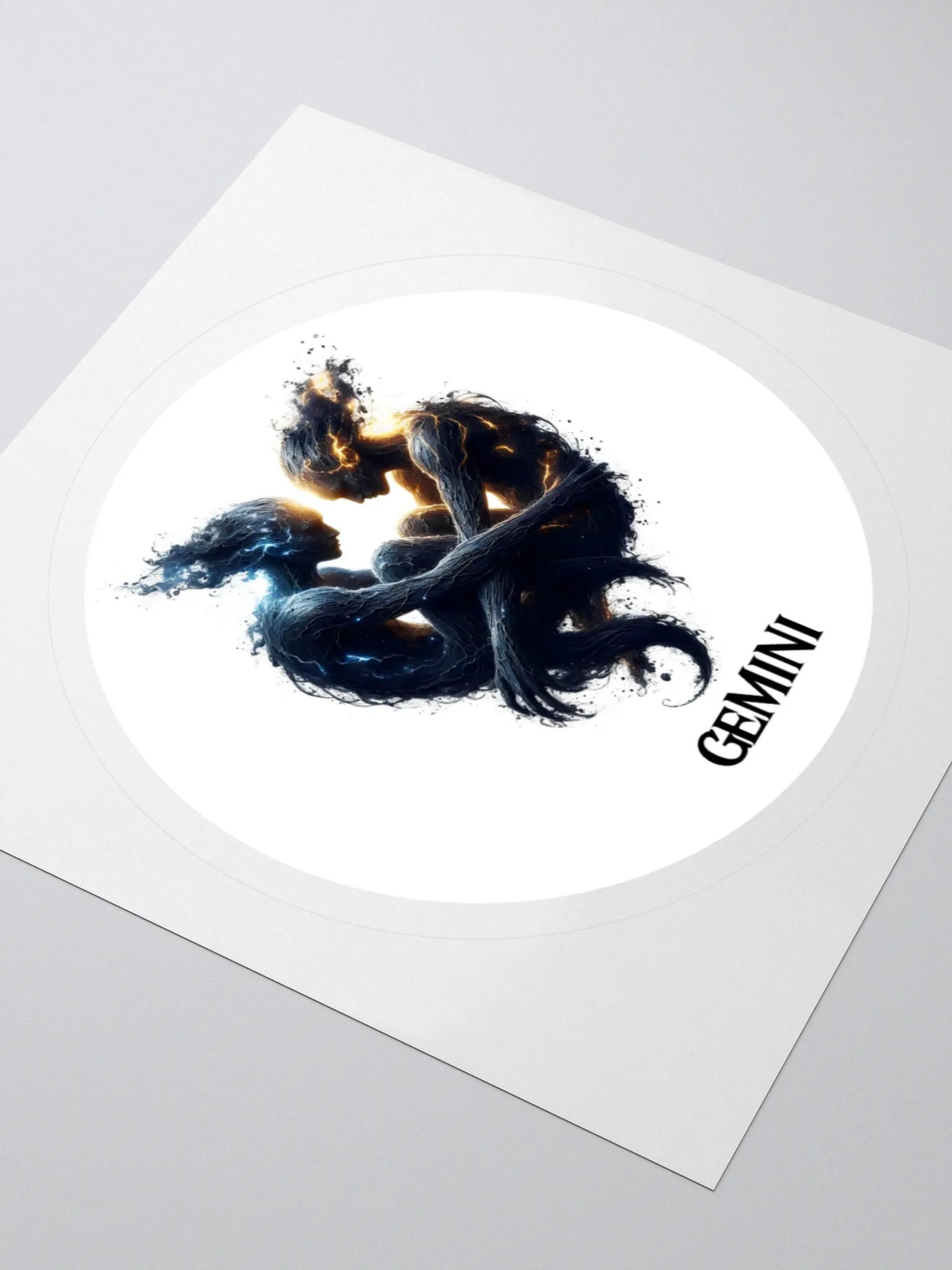 Mythical Gemini Zodiac Round Sticker product image (8)