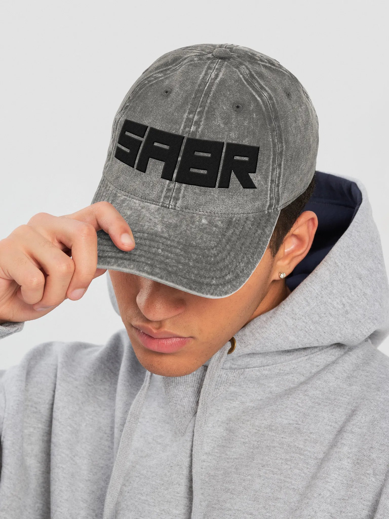 SABR Black Logo 100% Cotton Vintage Baseball Hat product image (3)