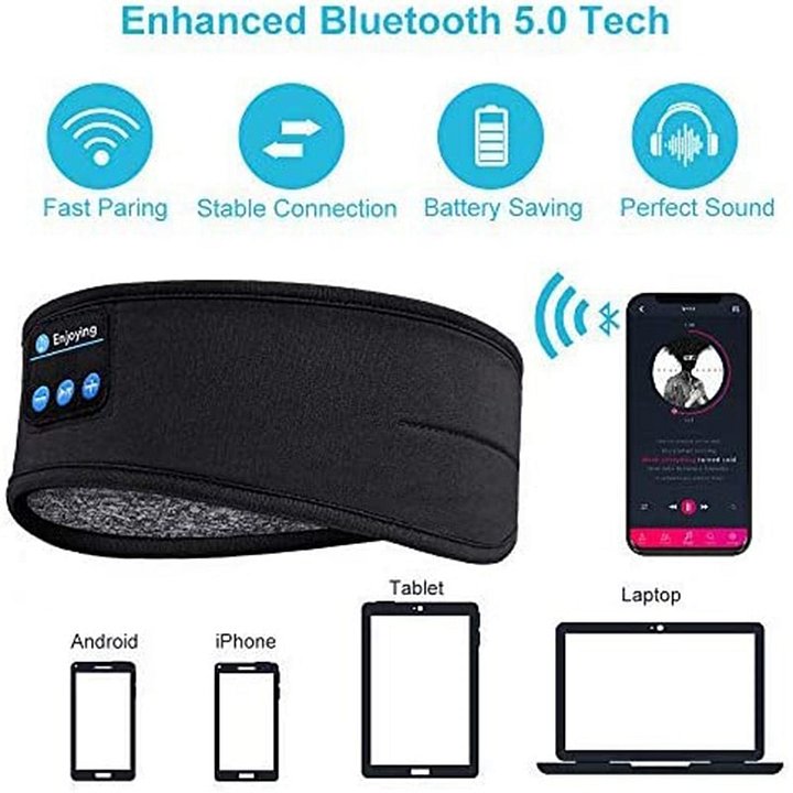 Wireless Bluetooth Sleeping Headphones Headband: Comfortable Music Earphones & Eye Mask for Side Sleepers product image (2)