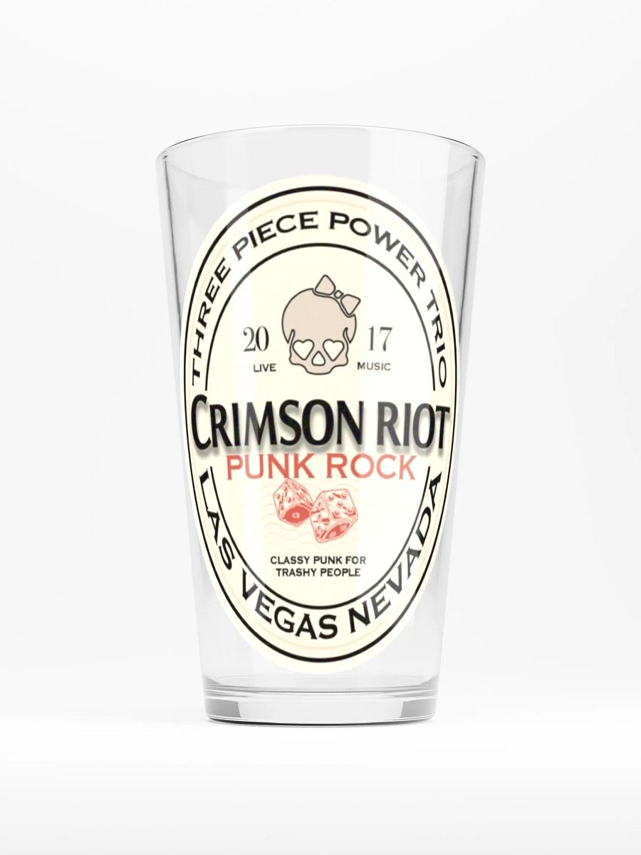 CRIMSON RIOT BEER LOGO PINT GLASS product image (1)