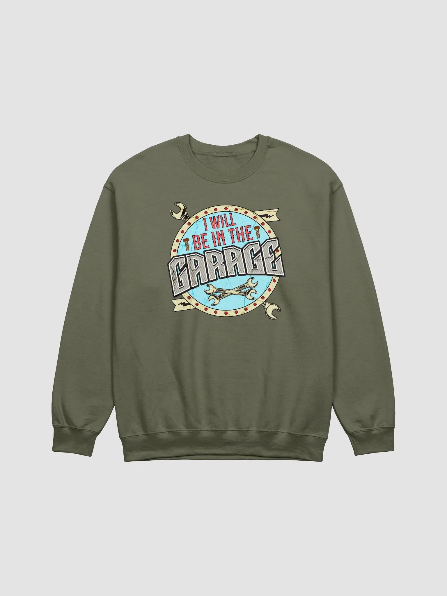 I Will Be In The Garage Vintage Sign Crewneck Sweatshirt product image (11)