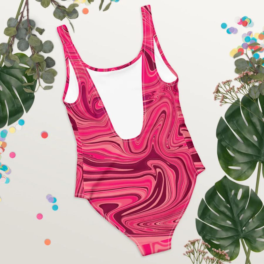 Swim Suit - Shades of Magenta Pink Digital Fluid Art product image (7)
