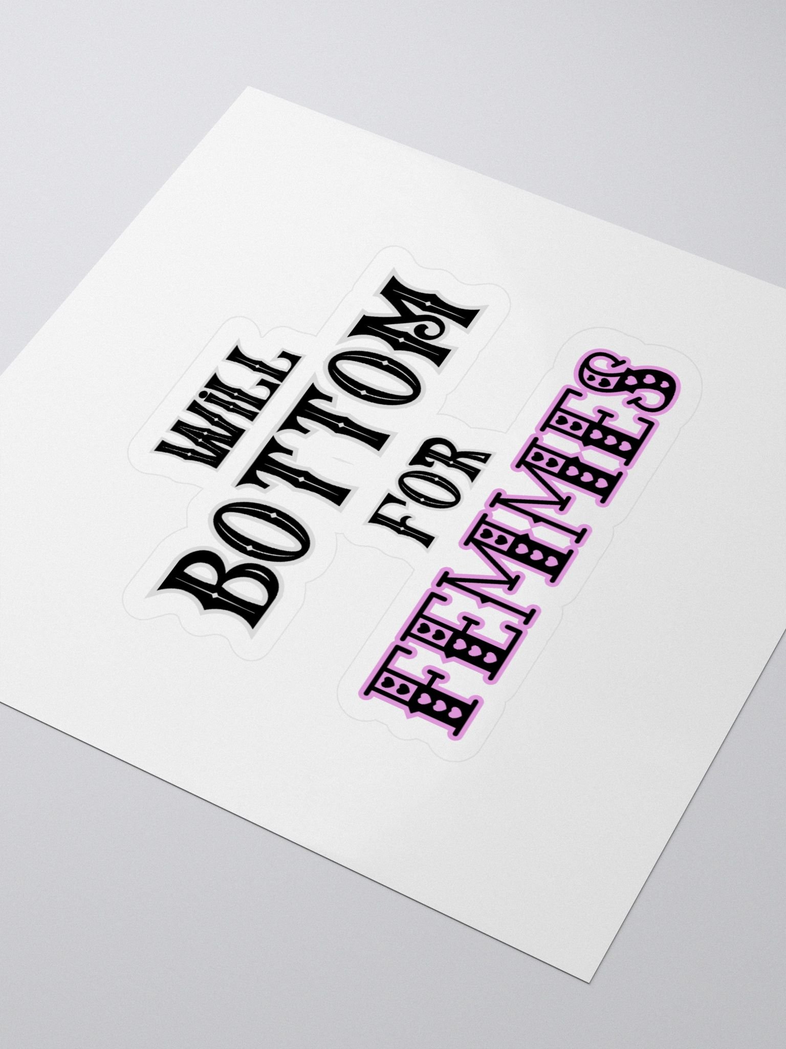 Will Bottom for Femmes Kiss Cut Stickers product image (3)