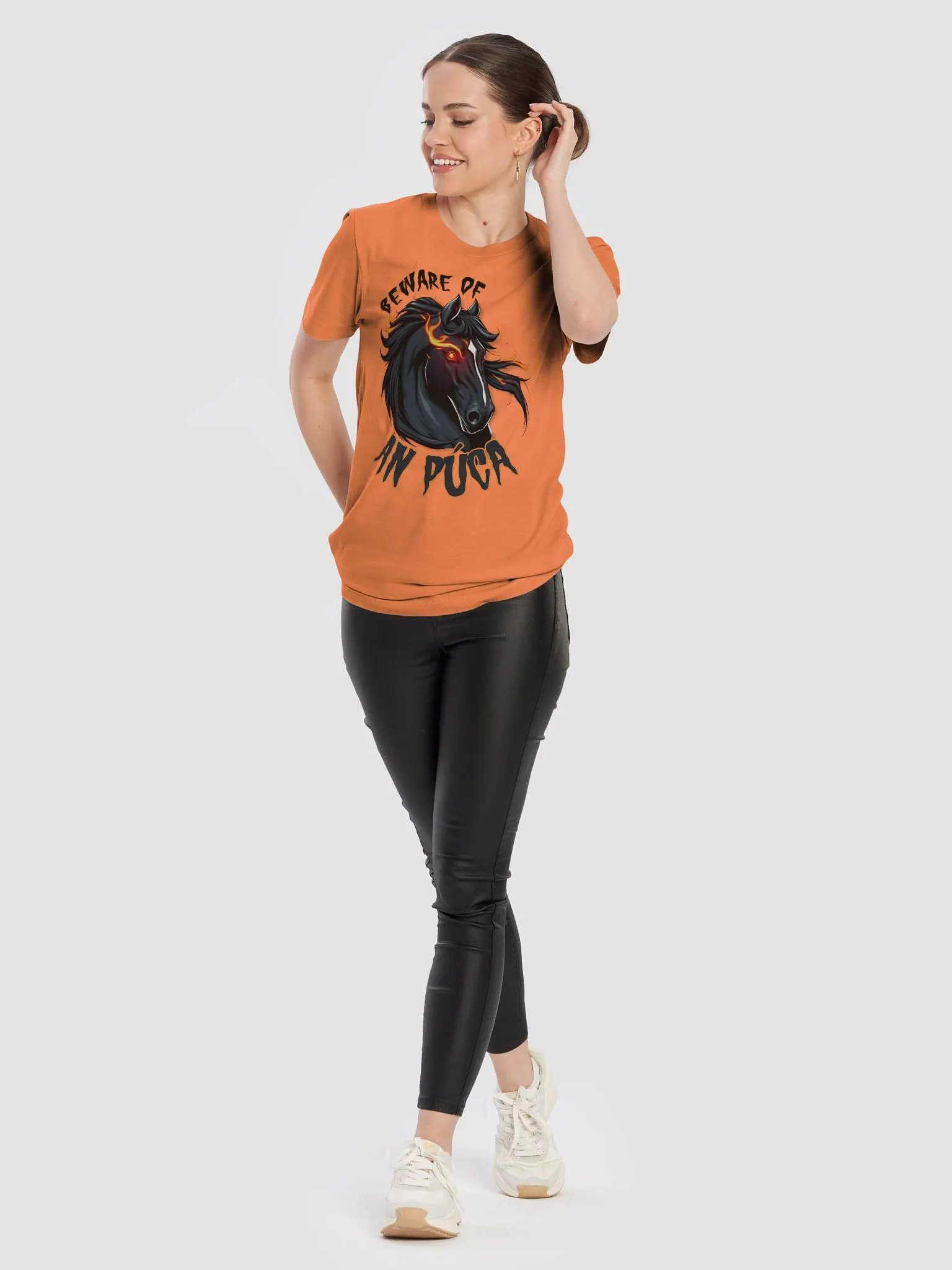 Beware of An Púca - Irish Samhain (Halloween) Supersoft T-shirt with Vintage-Feel Print product image (3)