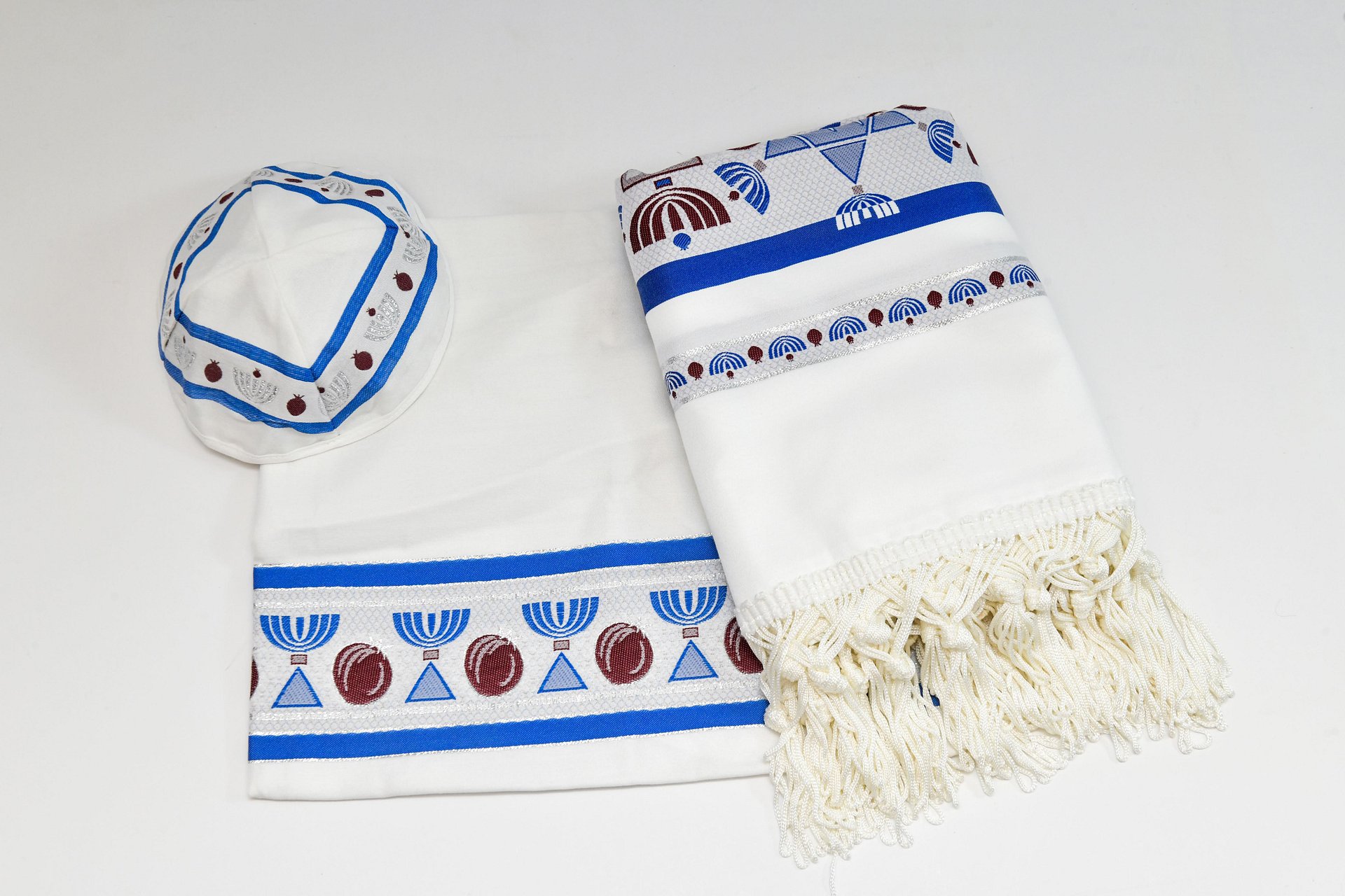 BLUE MENORAH -Small Tallit (Prayer Shawl) KIT product image (5)