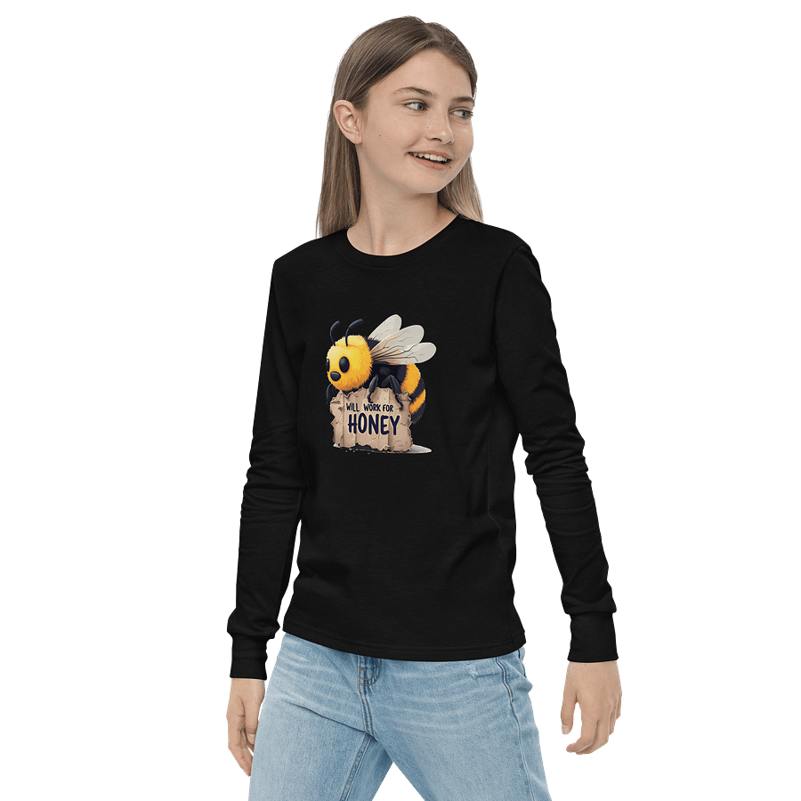 Will Work For Honey Youth Long Sleeve T-Shirt product image (11)