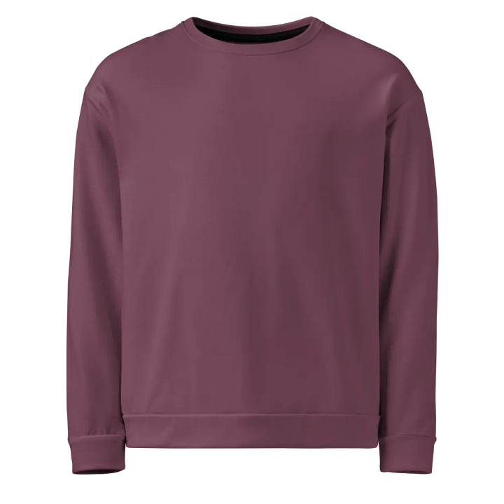 Plain Deep Purplish Red Soft Summer Unisex Recycled Polyester Heavyweight Premium Sweatshirt by Treasure Pie product image (1)