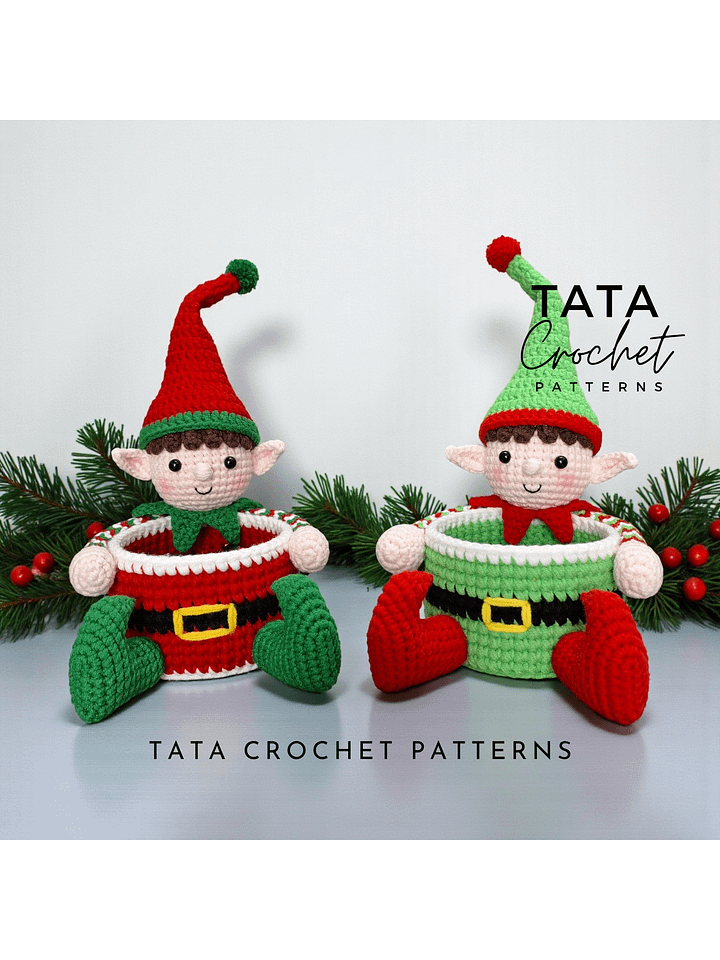 PDF Pattern -♡- Crochet Christmas Elf Basket product image (1)