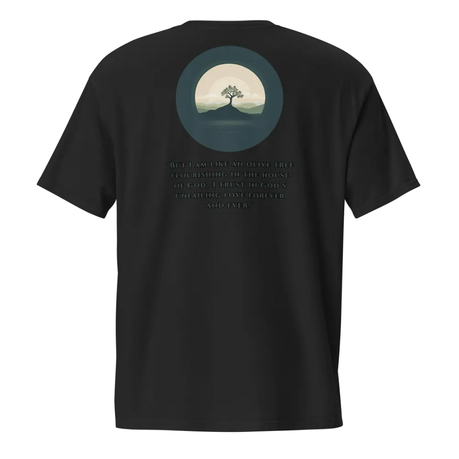 Rooted in Faith Christian Pocket T-Shirt | Psalm 52:8 product image (1)