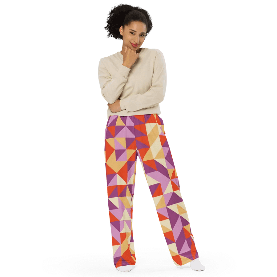 BUIII Dynamic Geometry: Autumn Breeze Wide-Leg Pants product image (9)