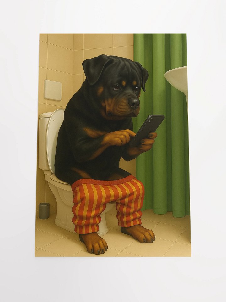 Rottweiler in Toilet Poster product image (2)