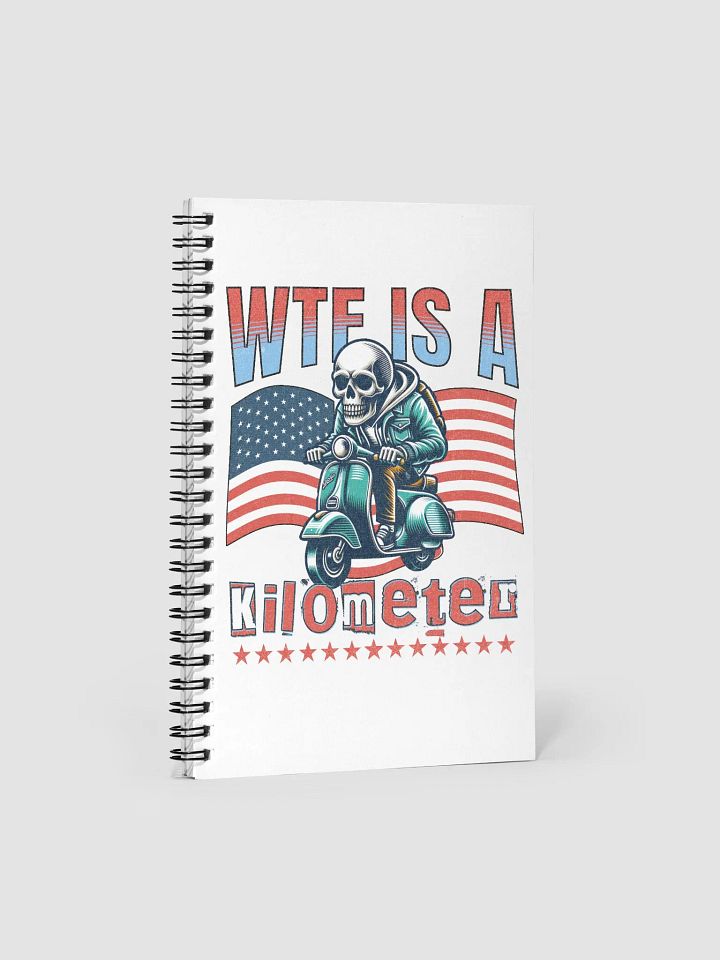 WTF Is A Kilometer? Skeleton Scooter Notebook product image (1)
