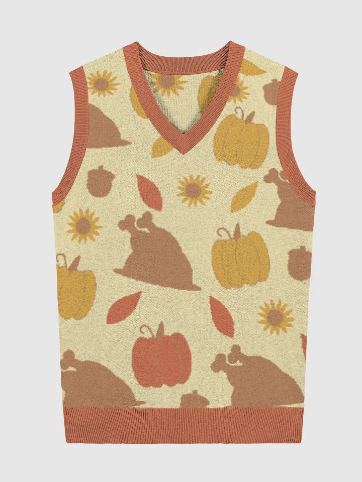Harvest Hues Knitted V-Neck Vest product image (1)