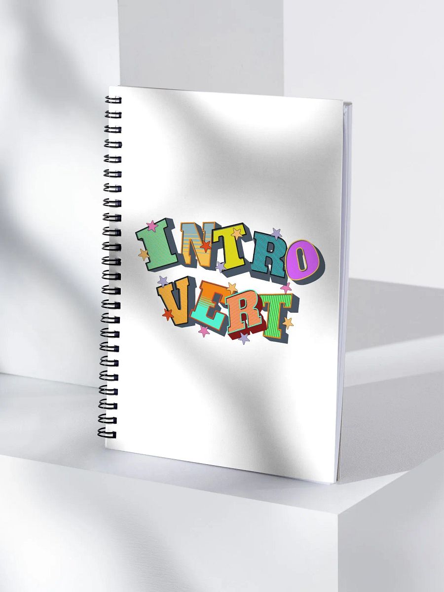 Introvert Block Letter Colorful Spiral Notebook product image (3)