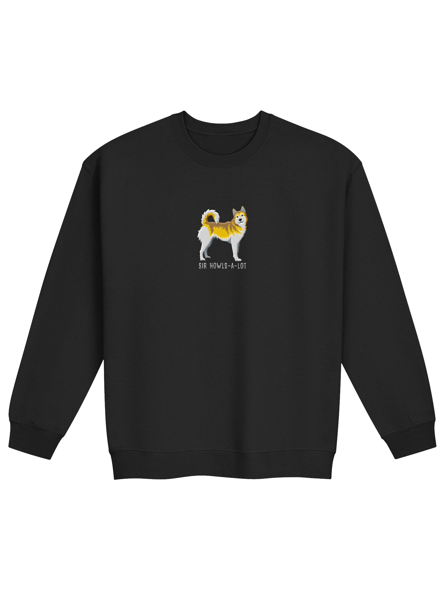 Sir Howls-A-Lot Sweatshirt (Embroidered) of a Siberian Husky(Lemon & White) product image (6)
