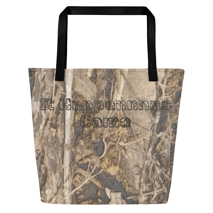 Large Tote Bag w/ Pocket - Dead Split - It Happennnns Camo product image (3)
