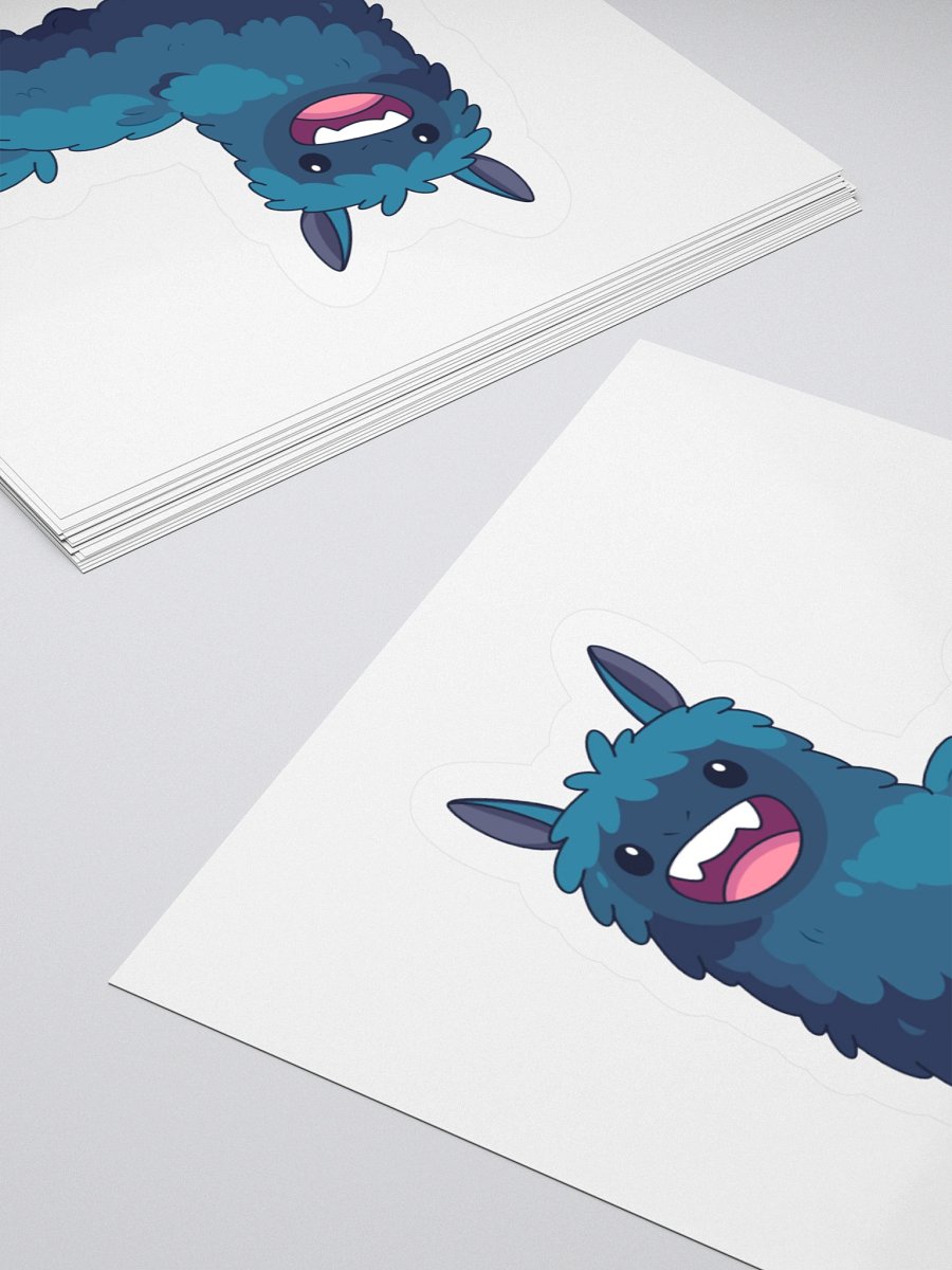 Fluffernoodle Alpaca Sticker – Goofy Blue Alpaca Vinyl Decal product image (12)