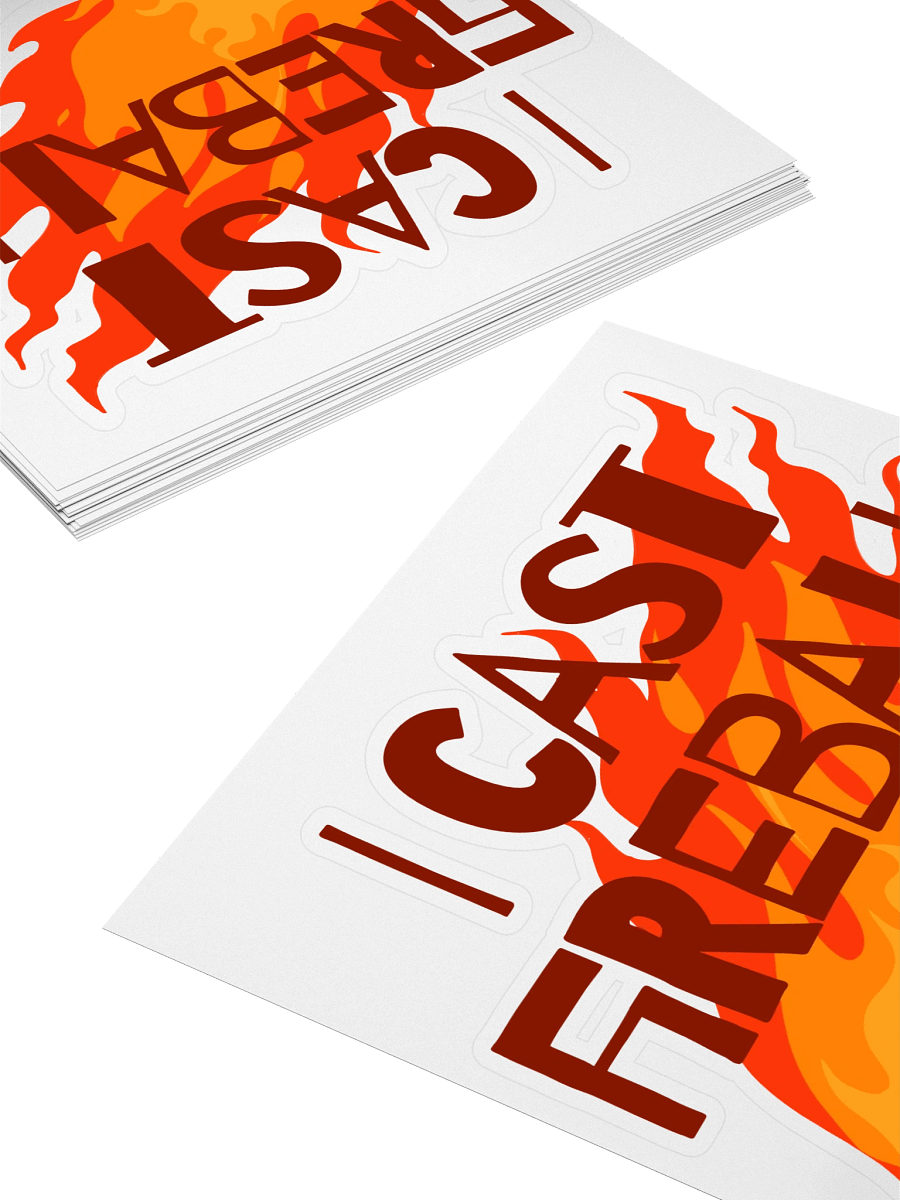 "I CAST FIREBALL" Kiss Cut Stickers product image (4)