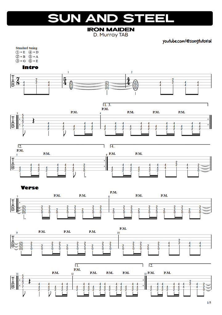 Sun and Steel PDF TAB + Backing Track MP3 product image (2)