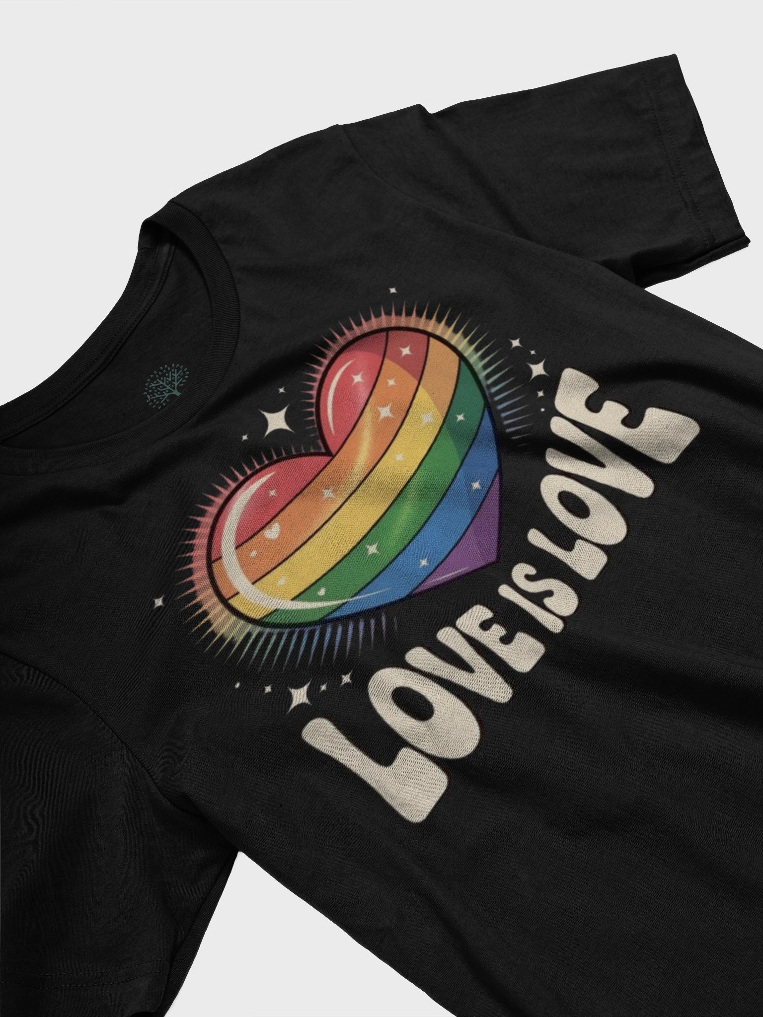 Exclusive 'Love is Love' Rainbow Heart Unisex T-Shirt - TDS Music product image (24)