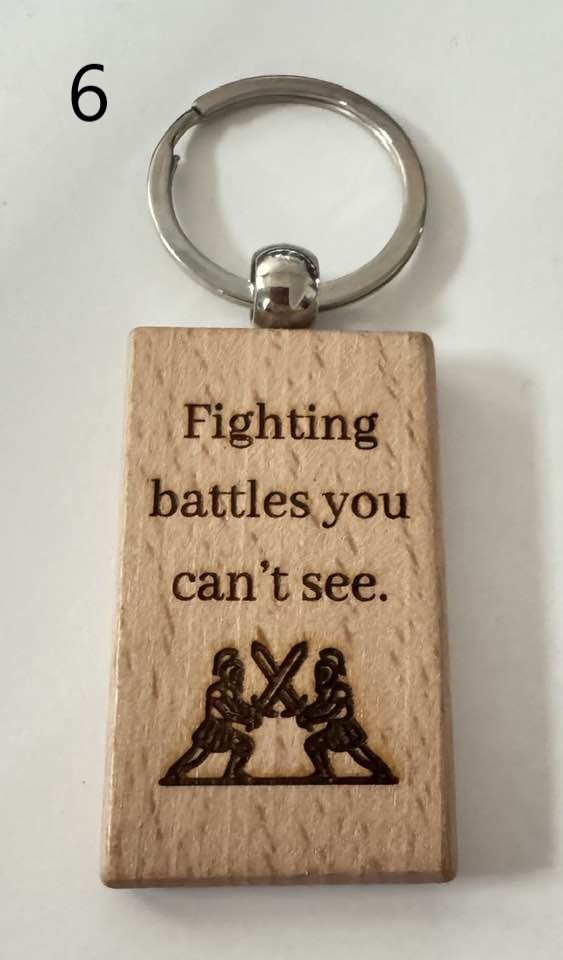 Wooden Engraved Illness Awareness Keychains | Chronic Pain, Cancer, & More (5) product image (6)