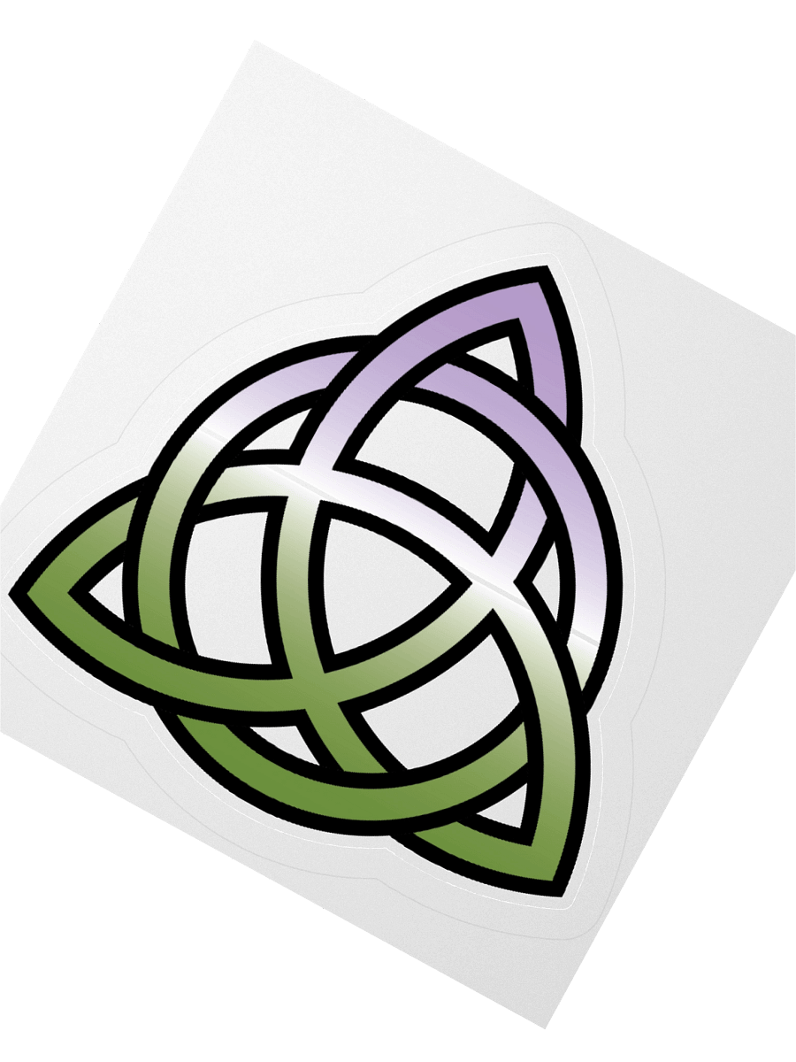 Genderqueer Pride Gradient Celtic Knot Sticker product image (4)