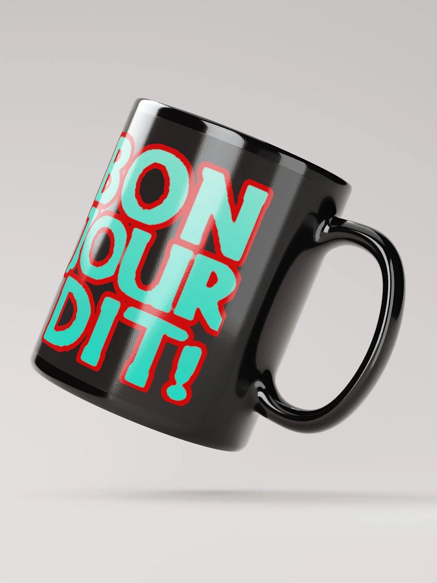 Mug Noir brillant Emote Bonjour + logo product image (2)