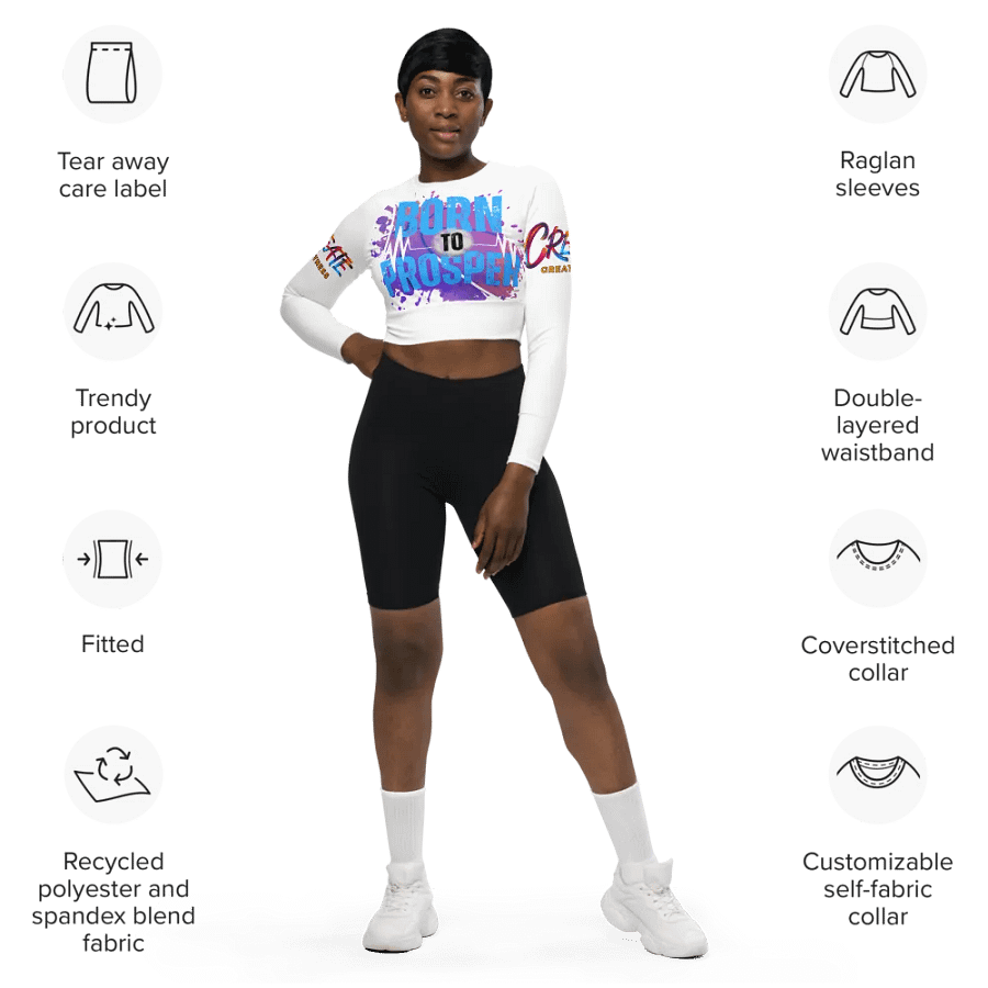 Born to Prosper Long Sleeve Crop Top product image (10)