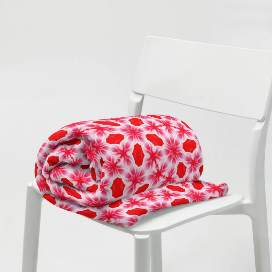 Red & White Snowflake Throw Blanket product image (1)