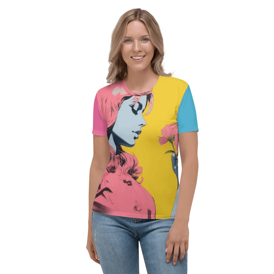 Pink Blooms Women's All-Over Print T-Shirt product image (10)