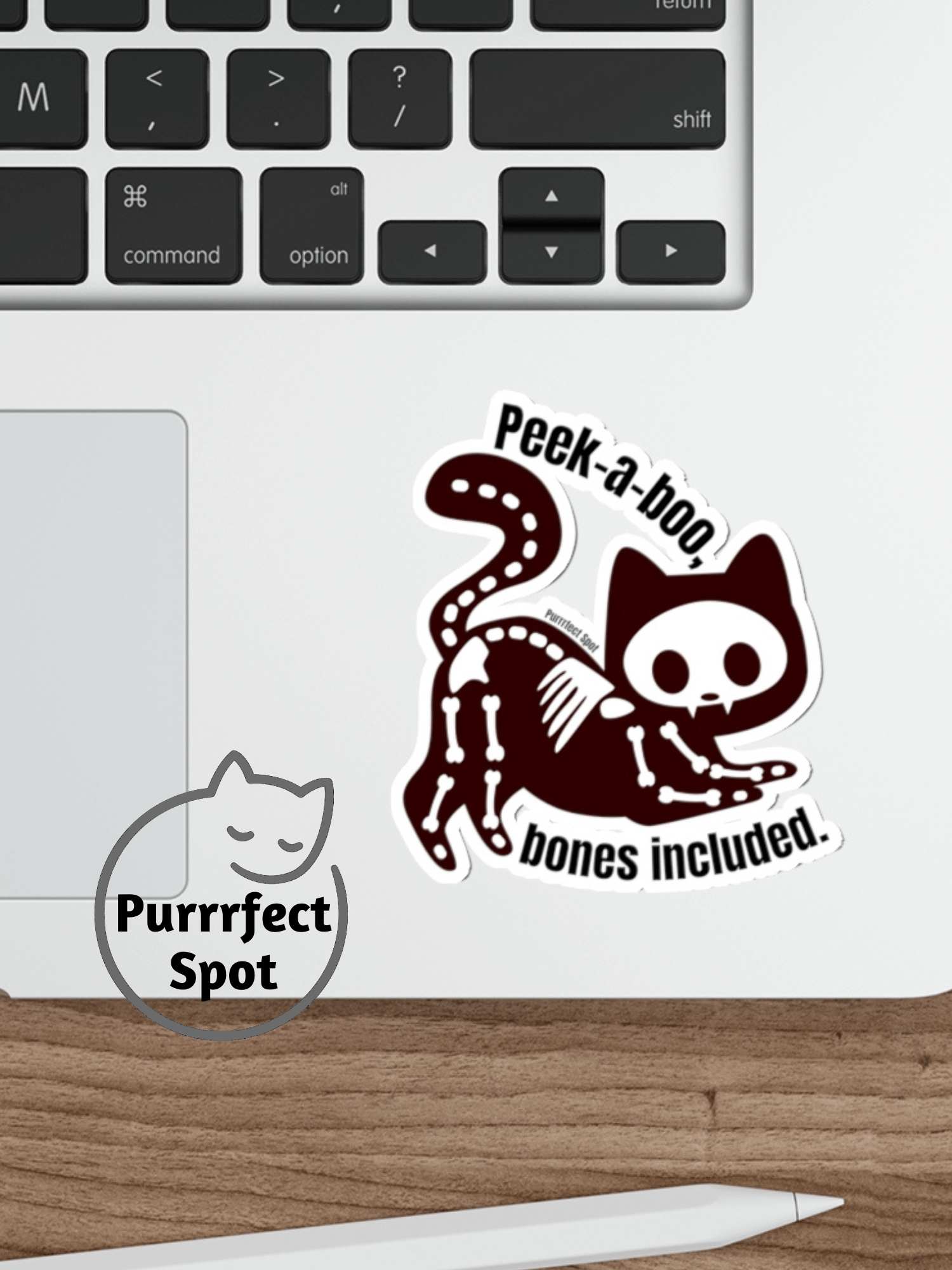Peek-a-Boo Skeleton Cat Sticker 🐾💀 product image (2)