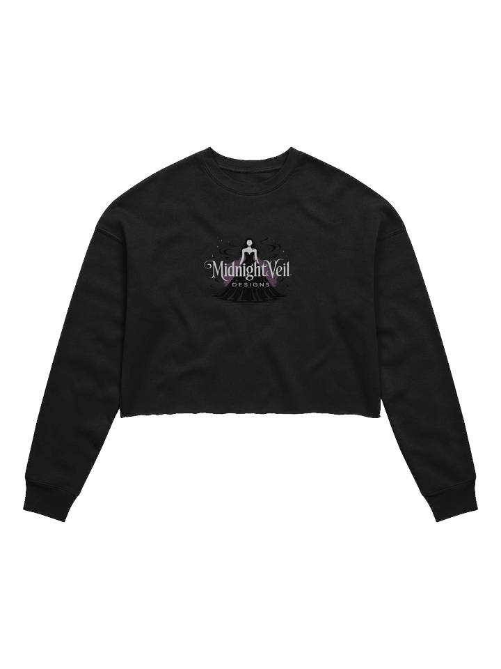 Midnight Veil Designs Women's Gothic Crop Sweatshirt - Black Fleece, Sizes S-L product image (1)