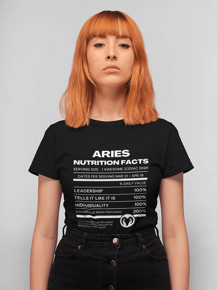 Aries Nutrition Facts T-Shirt product image (1)