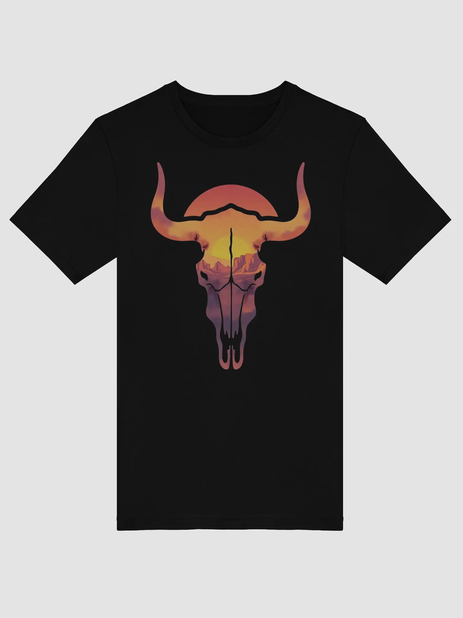 Southwestern Desert Sunset Steer Skull Vintage Art product image (6)