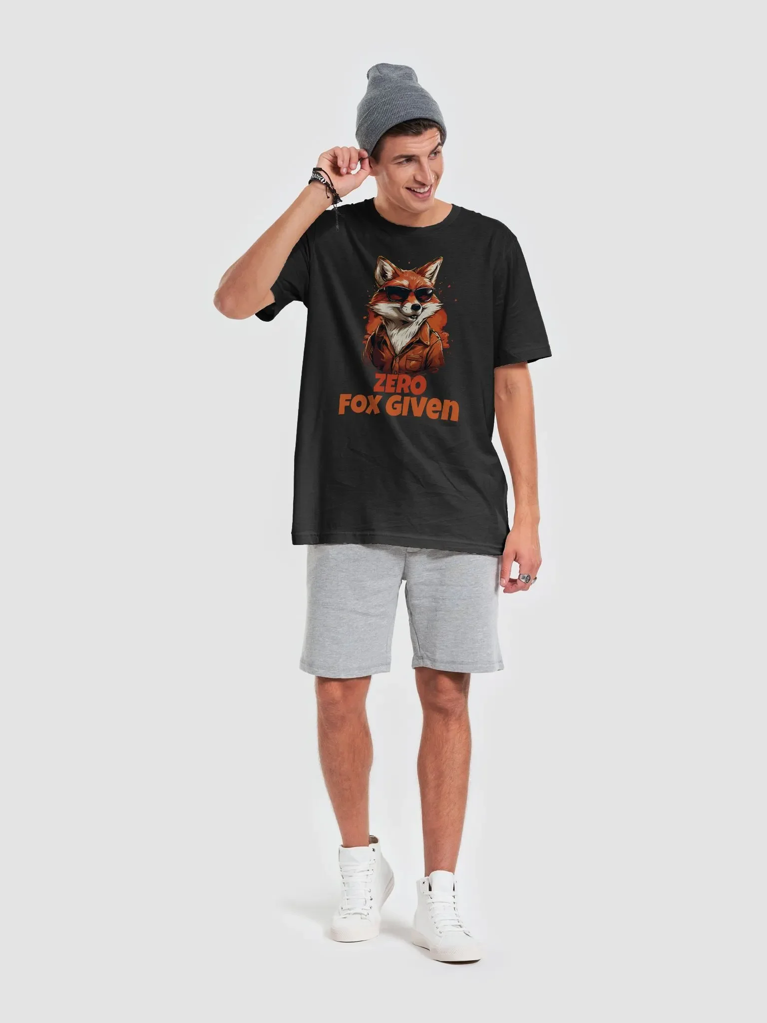 Zero Fox Given - Cool Funny Bella Canvas 3001 T-Shirt with Stylish Cartoon Fox Design product image (2)