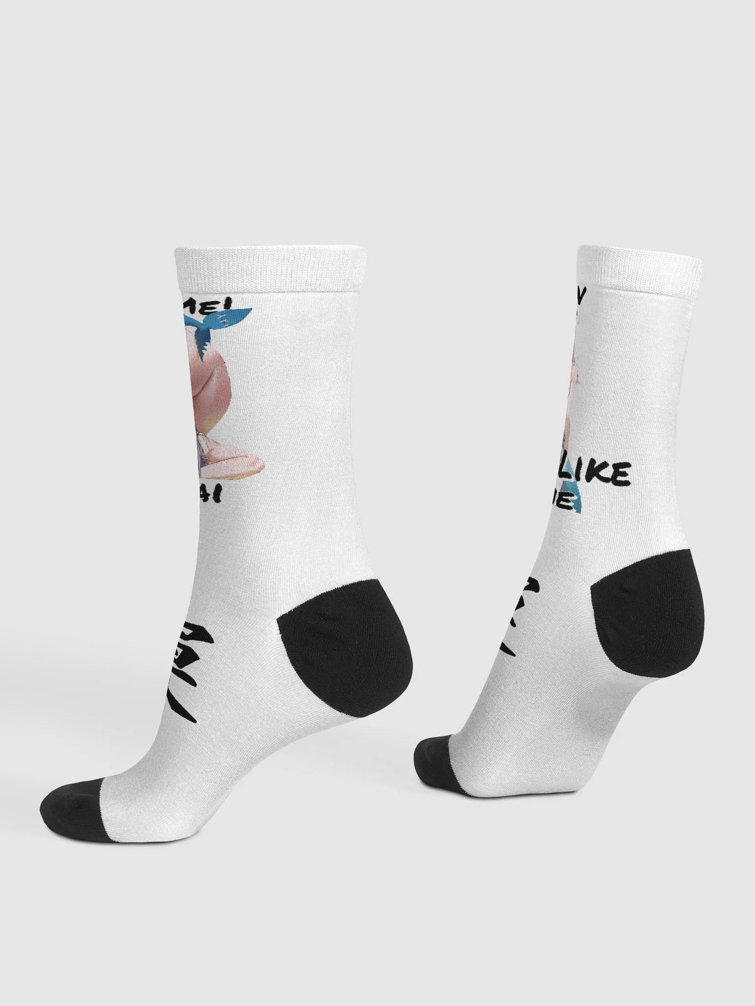 "Love Me Senpai Anime Girl Socks" product image (2)