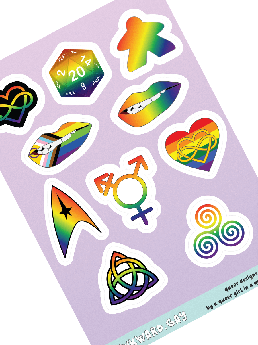Rainbow Pride Mixed Designs Sticker Sheet product image (1)