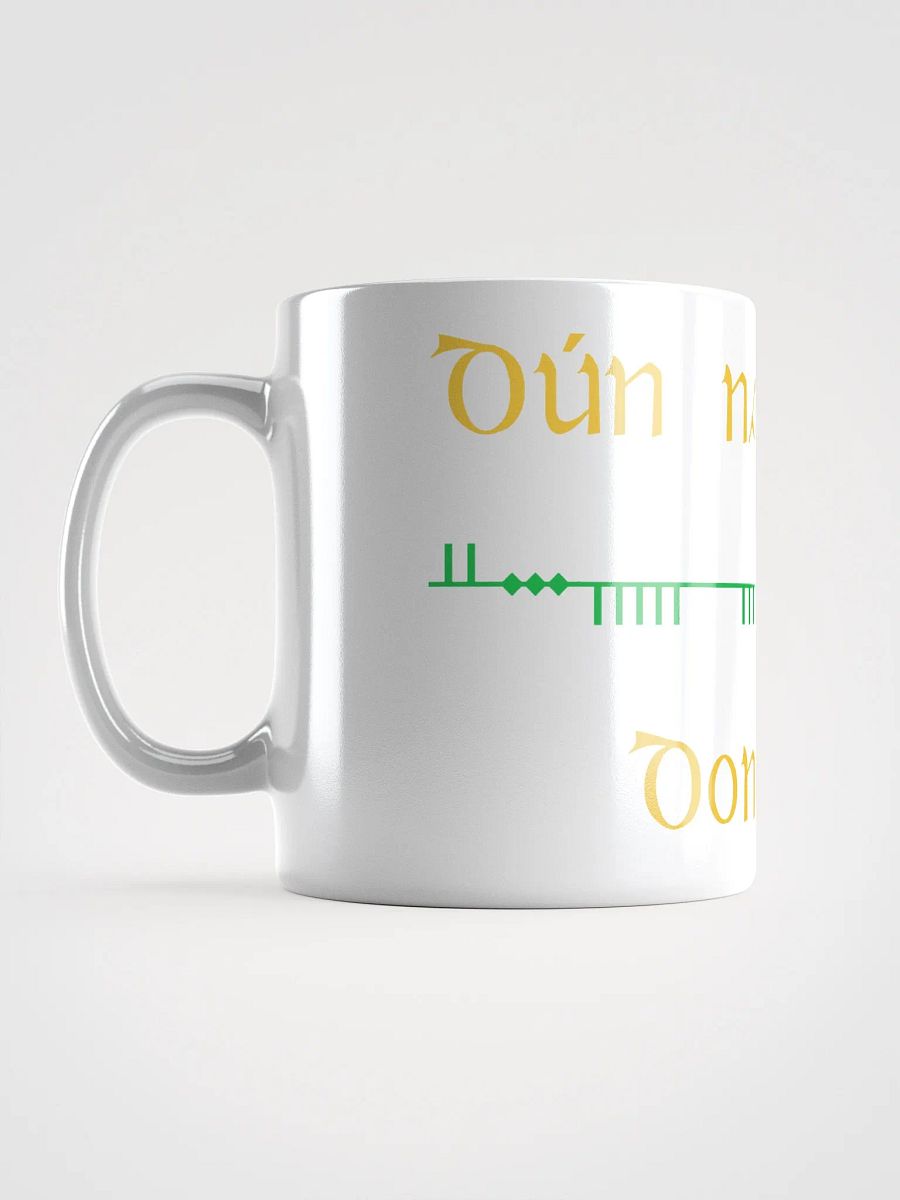Donegal/Dún na nGall, Scholastic style ogham White Glossy Mug product image (6)