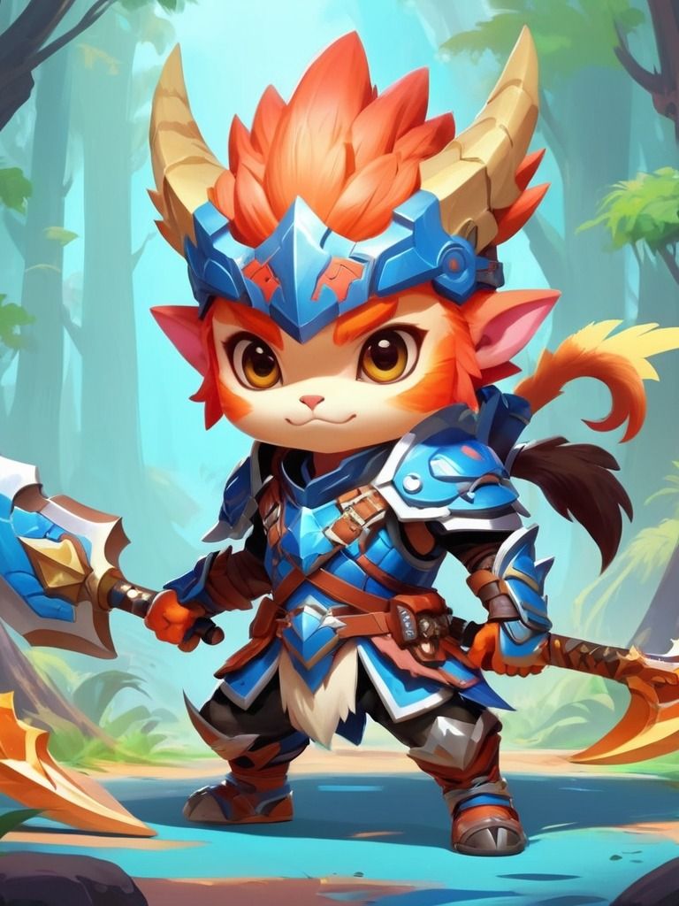 Chibi Monster Warrior Set C - Pin Button Collection product image (5)