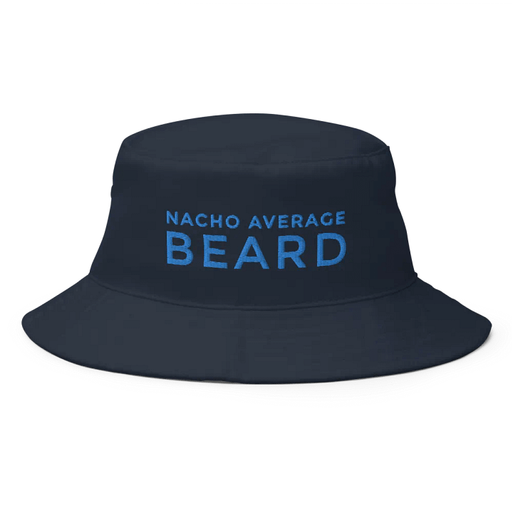 Nacho Average Beard Navy Bucket Hat (Aqua/ Teal Embroidery) product image (1)