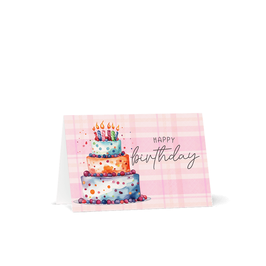 Pink Birthday Cake Greeting Card product image (2)